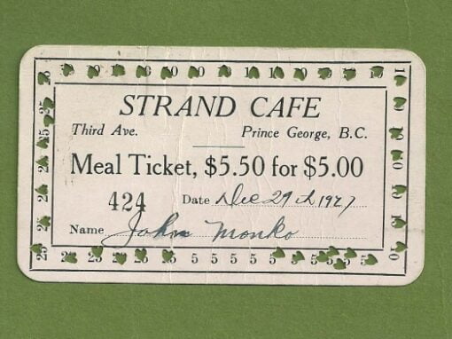 Meal Ticket from Strand Café