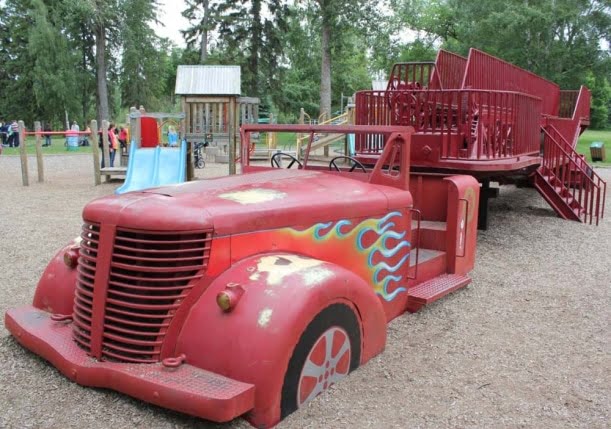 Fire Truck in Playground